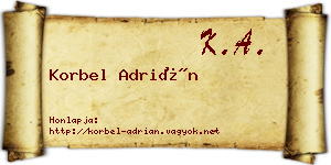 Korbel Adrián névjegykártya