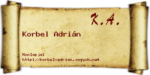 Korbel Adrián névjegykártya
